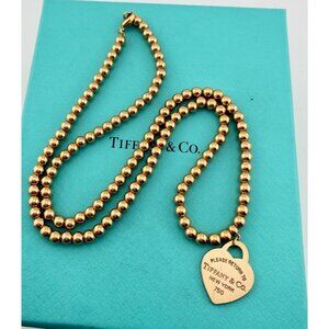 Return to Tiffany & Co. Mini Bead 18" Necklace 18k Rose Gold 21g Retired